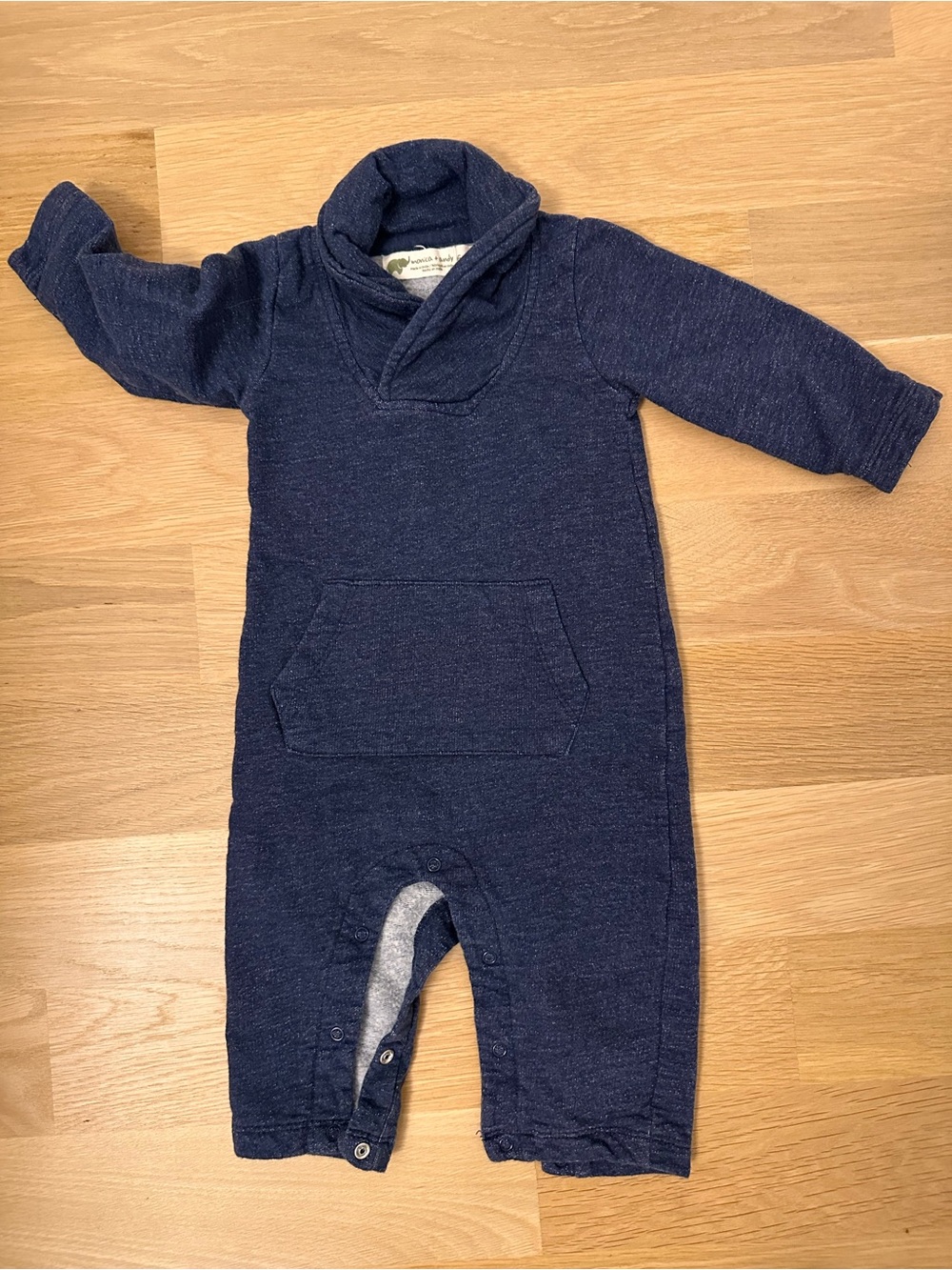 Monica + Andy Shawl Collar Romper in Navy